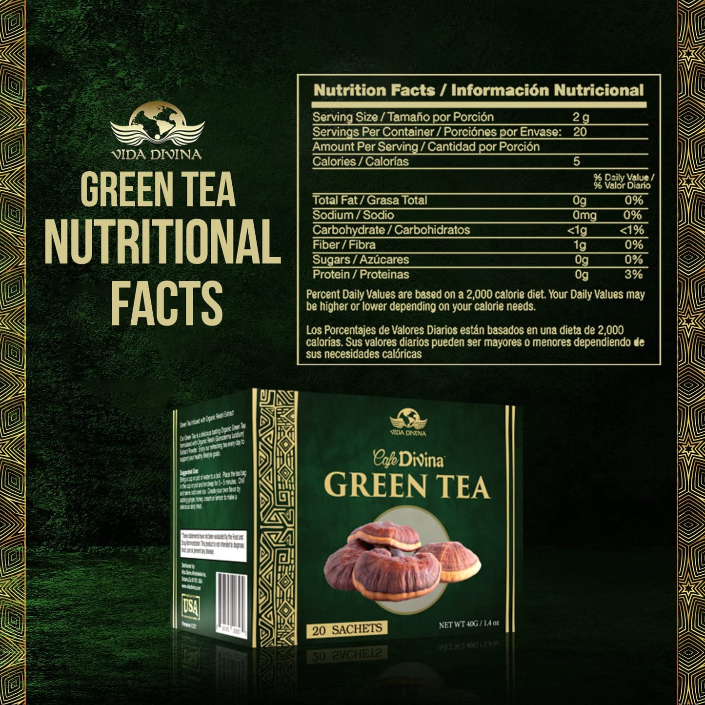 Green Tea Supplement | Green Tea Extract | Nutri Divina