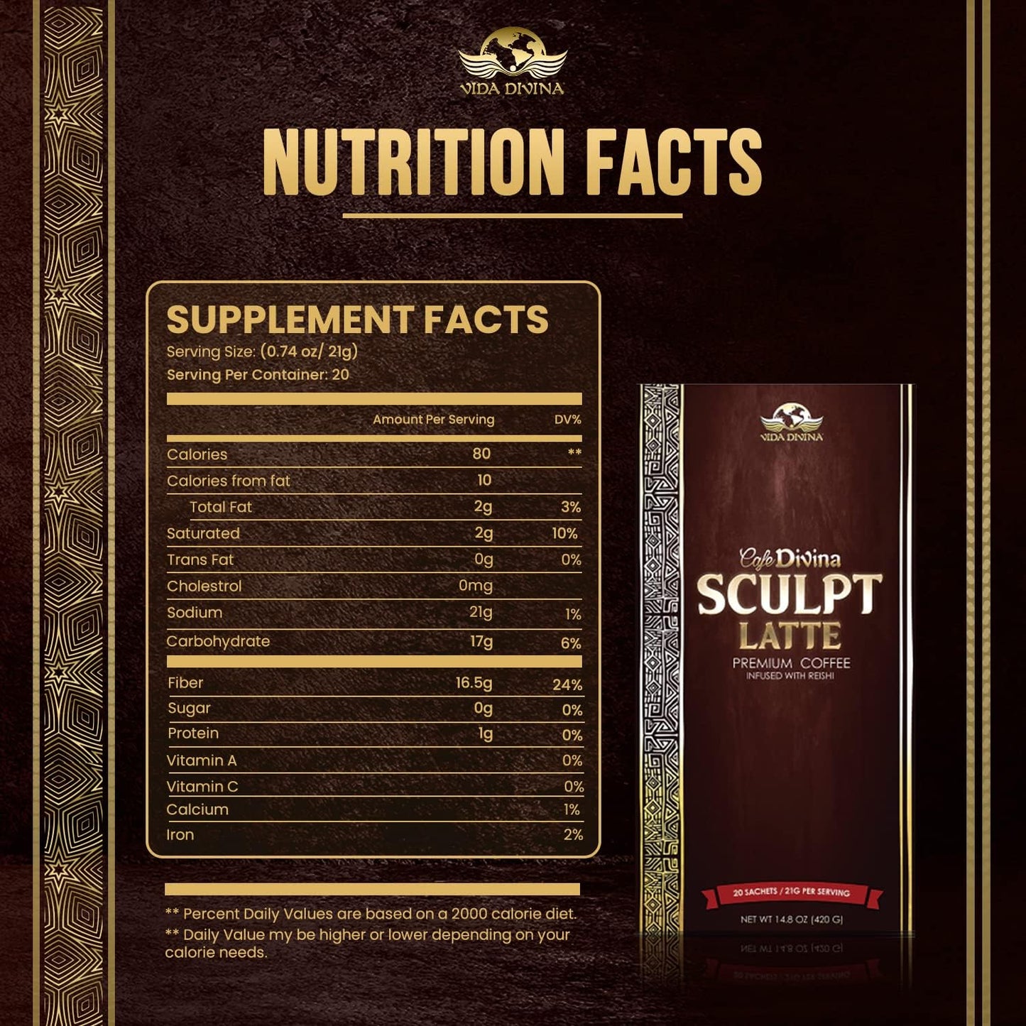 Sculpt Latte Coffee | Sculpt Latte Premium Coffee | Nutri Divina