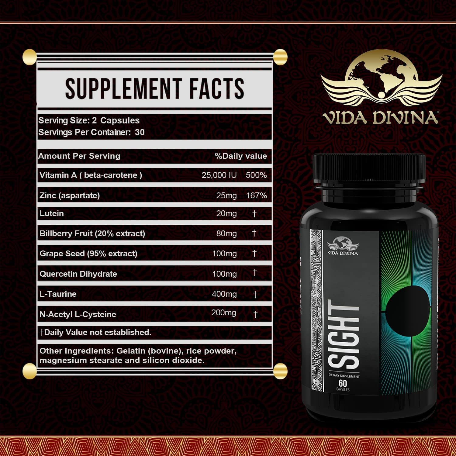 Sight Supplement | Sight Dietary Supplement | Nutri Divina